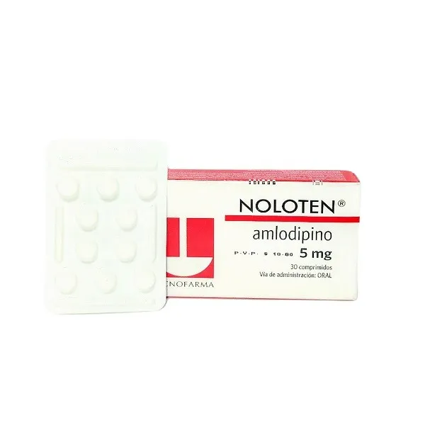 NOLOTEN AMLODIPINO 5 MG CAJA X 30 COMPRIMIDOS - Ecofarma