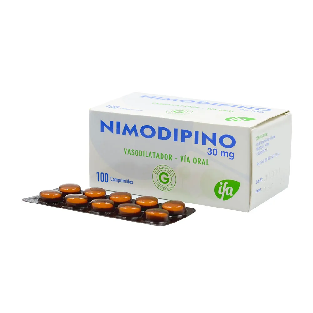 NIMODIPINO 30 MG CJA X 100 COMPRIMIDOS - Ecofarma