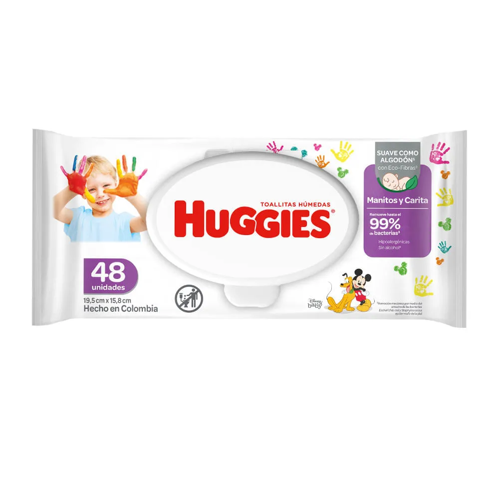 TOALLITAS HUMEDAS HUGGIES MANITOS Y CARITAS  X 48 UNID. - Ecofarma