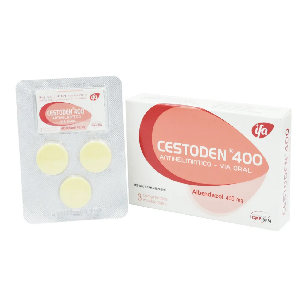 CESTODEN CAJA X 3 COMPRIMIDOS MASTICABLES - Ecofarma