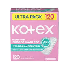 KOTEX DIARIOS ANTIBACTERIAL CAJA X 120 UNIDADES - Ecofarma