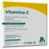 VITAMINA C 1 GR/2 ML CAJA X 100 AMPOLLAS - Ecofarma